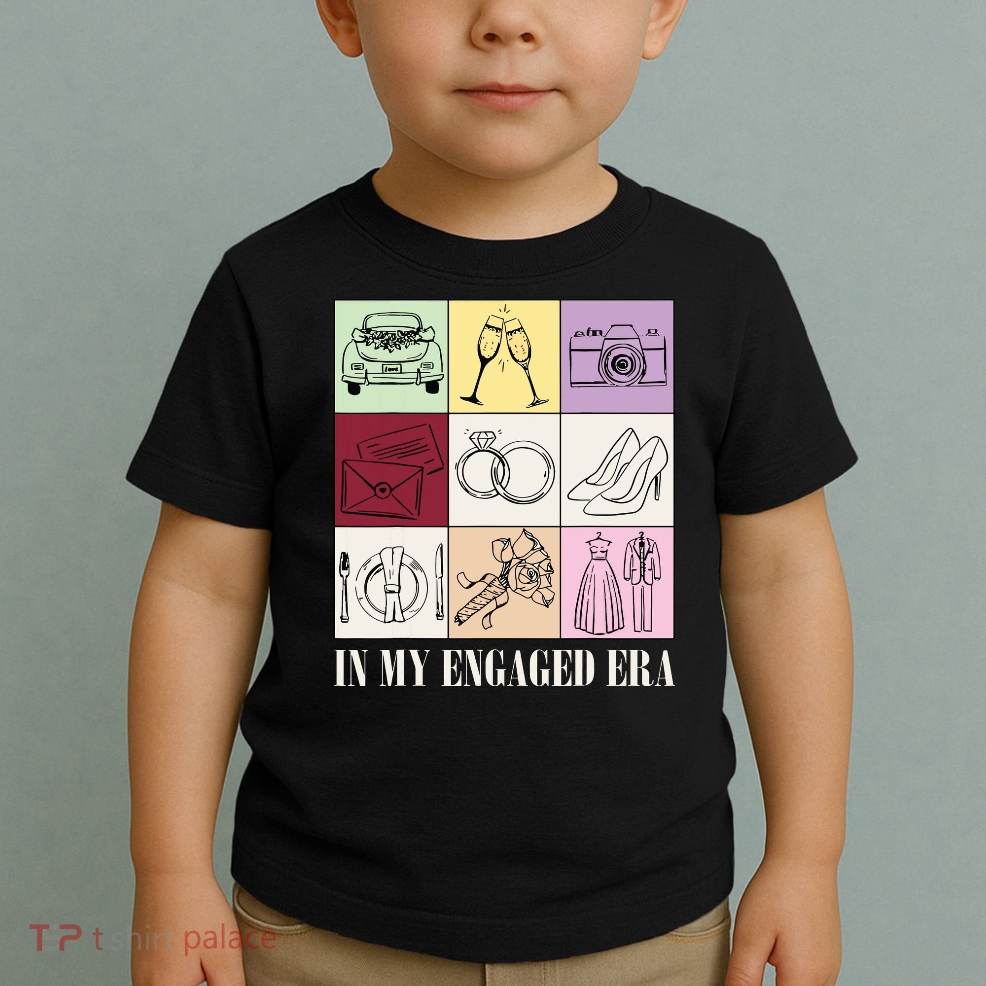 In My Engaged Era Retro Bride Wedding Engagement Toddler T-Shirt