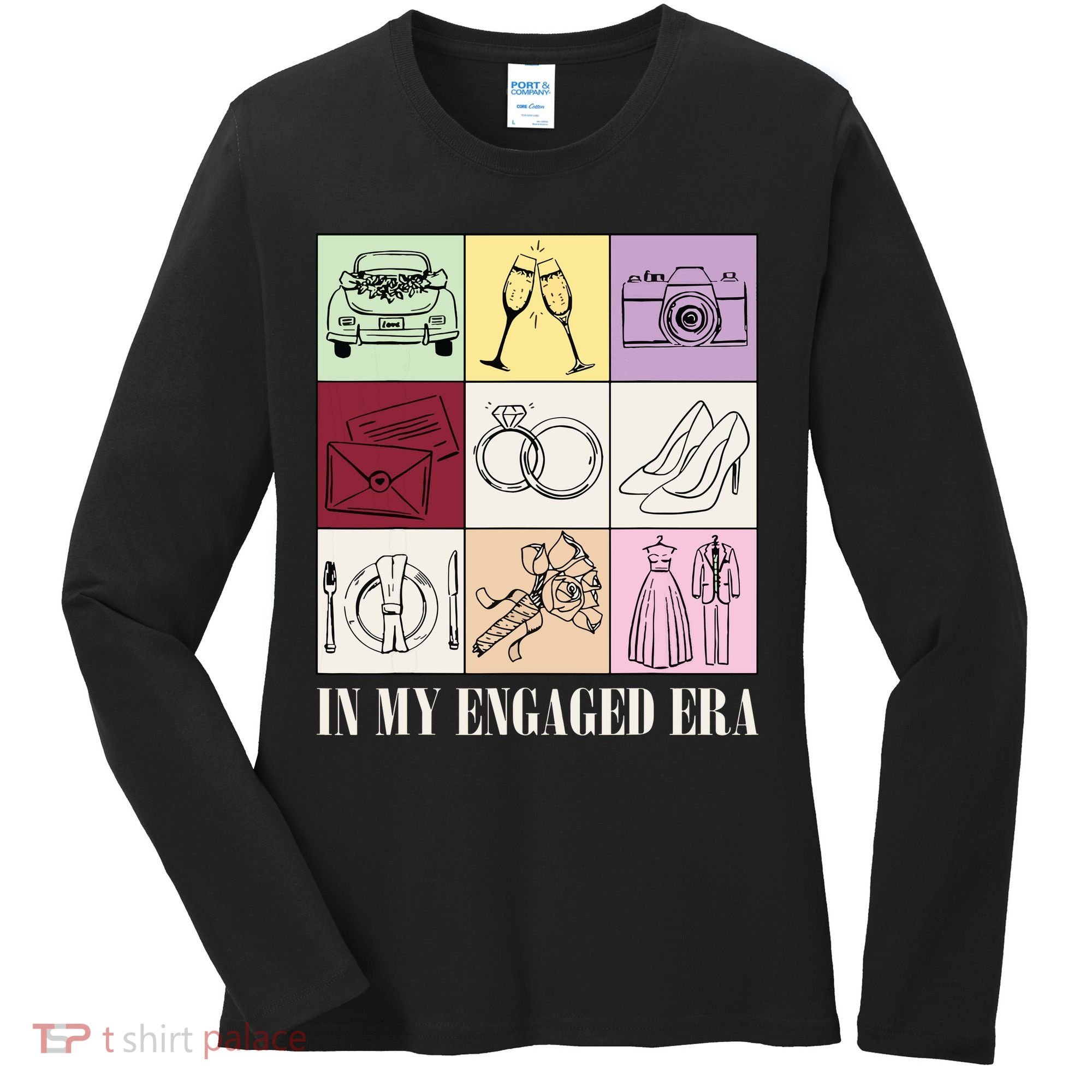 In My Engaged Era Retro Bride Wedding Engagement Women's Long Sleeve Shirt