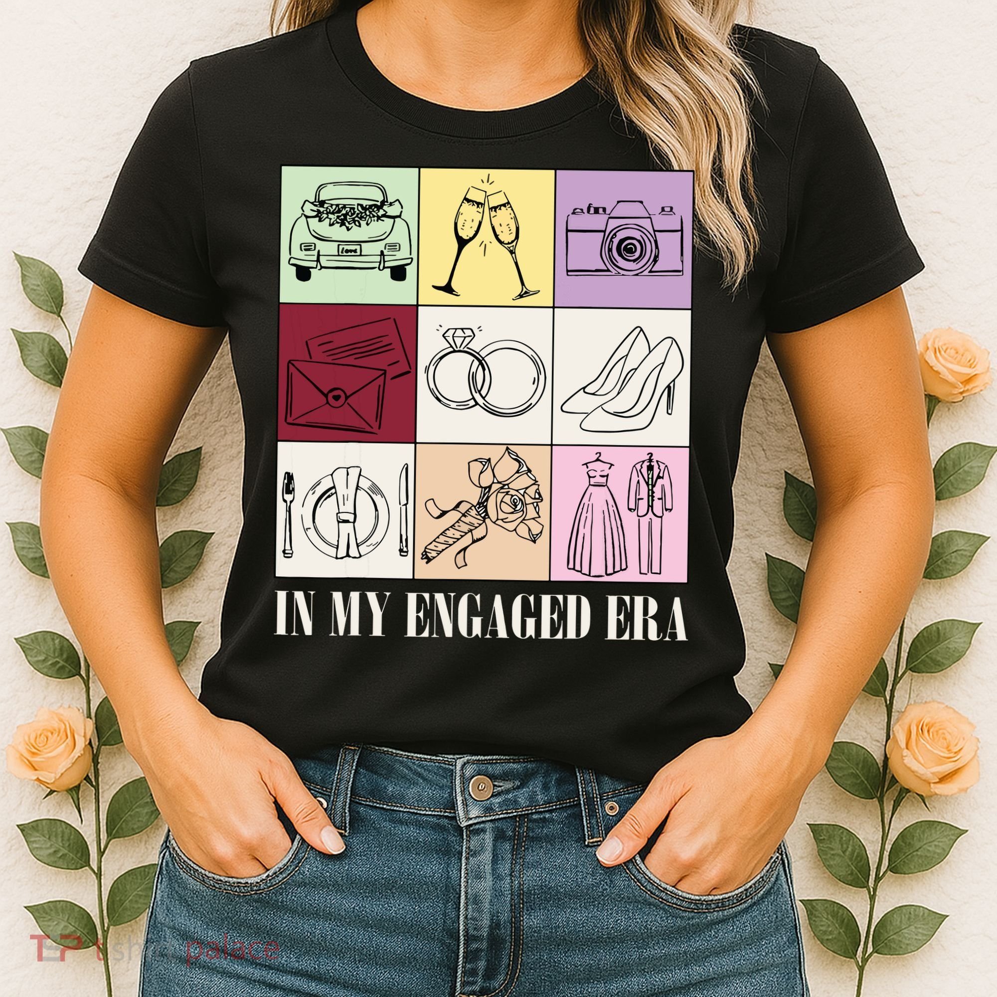 In My Engaged Era Retro Bride Wedding Engagement Women's T-Shirt
