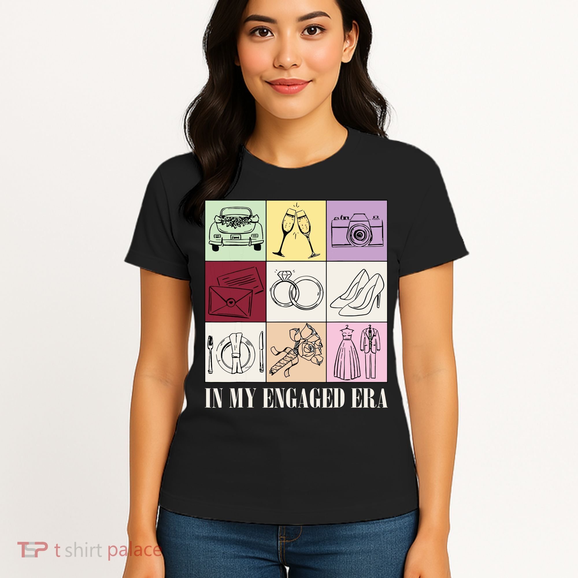 In My Engaged Era Retro Bride Wedding Engagement Women's T-Shirt