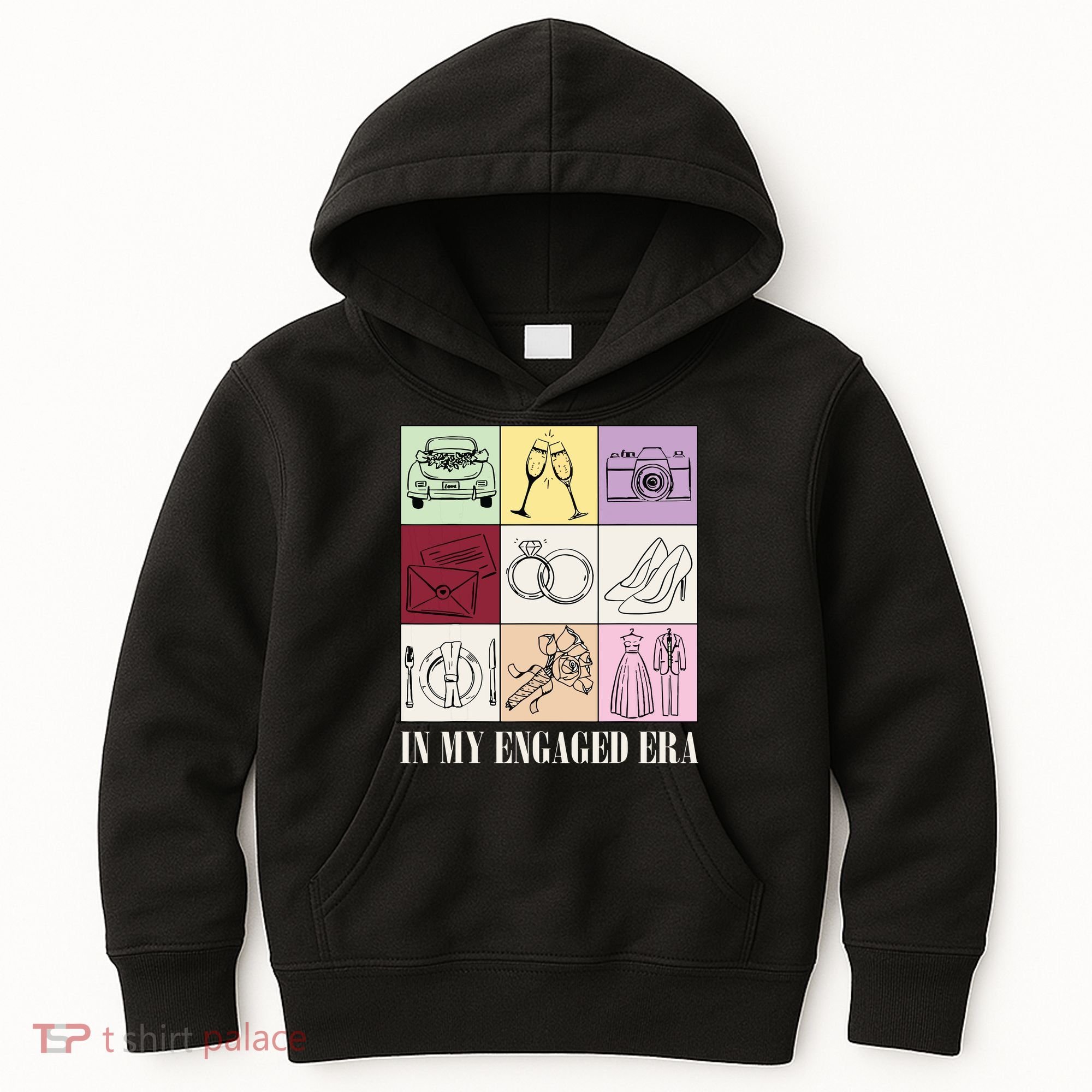 In My Engaged Era Retro Bride Wedding Engagement Kids Hoodie