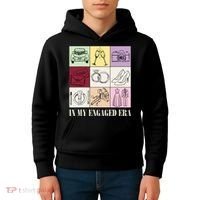 In My Engaged Era Retro Bride Wedding Engagement Kids Hoodie thumb 4