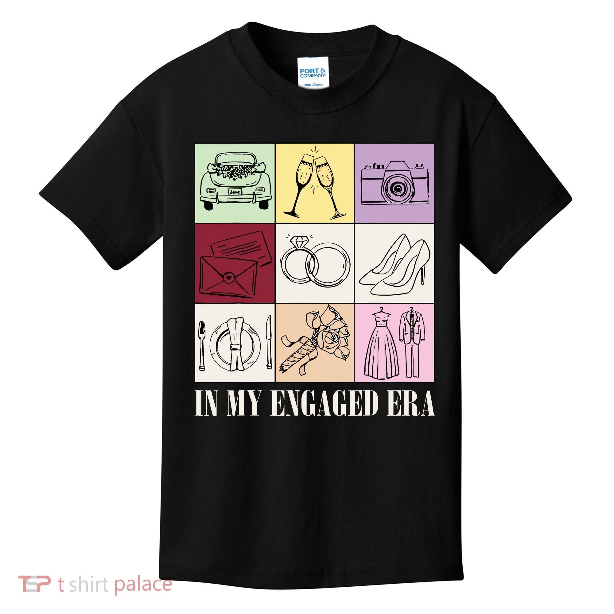 In My Engaged Era Retro Bride Wedding Engagement Kids T-Shirt