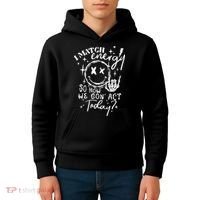 I Match Energy So How We Gon Act Today Retro Style Skeleton Kids Hoodie thumb 4