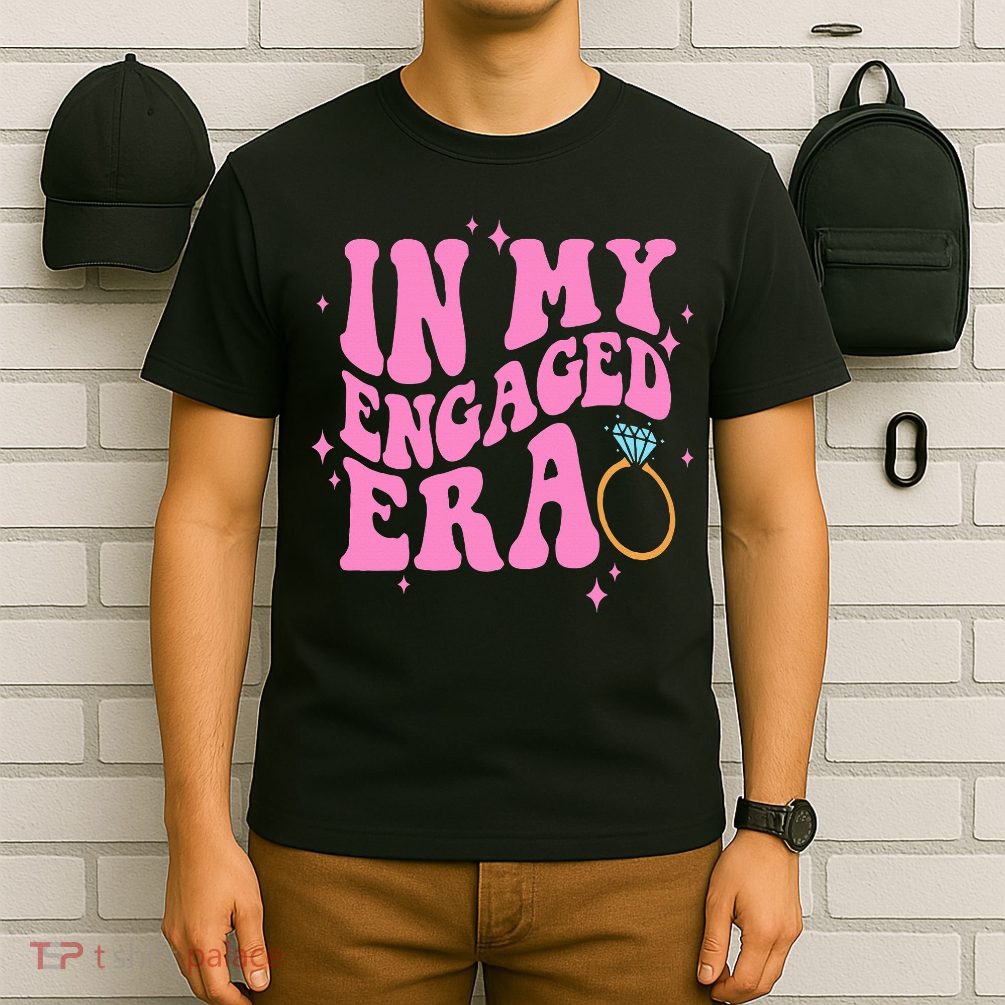 In My Engaged Era Groovy Bride Bachelorette Party Bridesmaid  T-Shirt