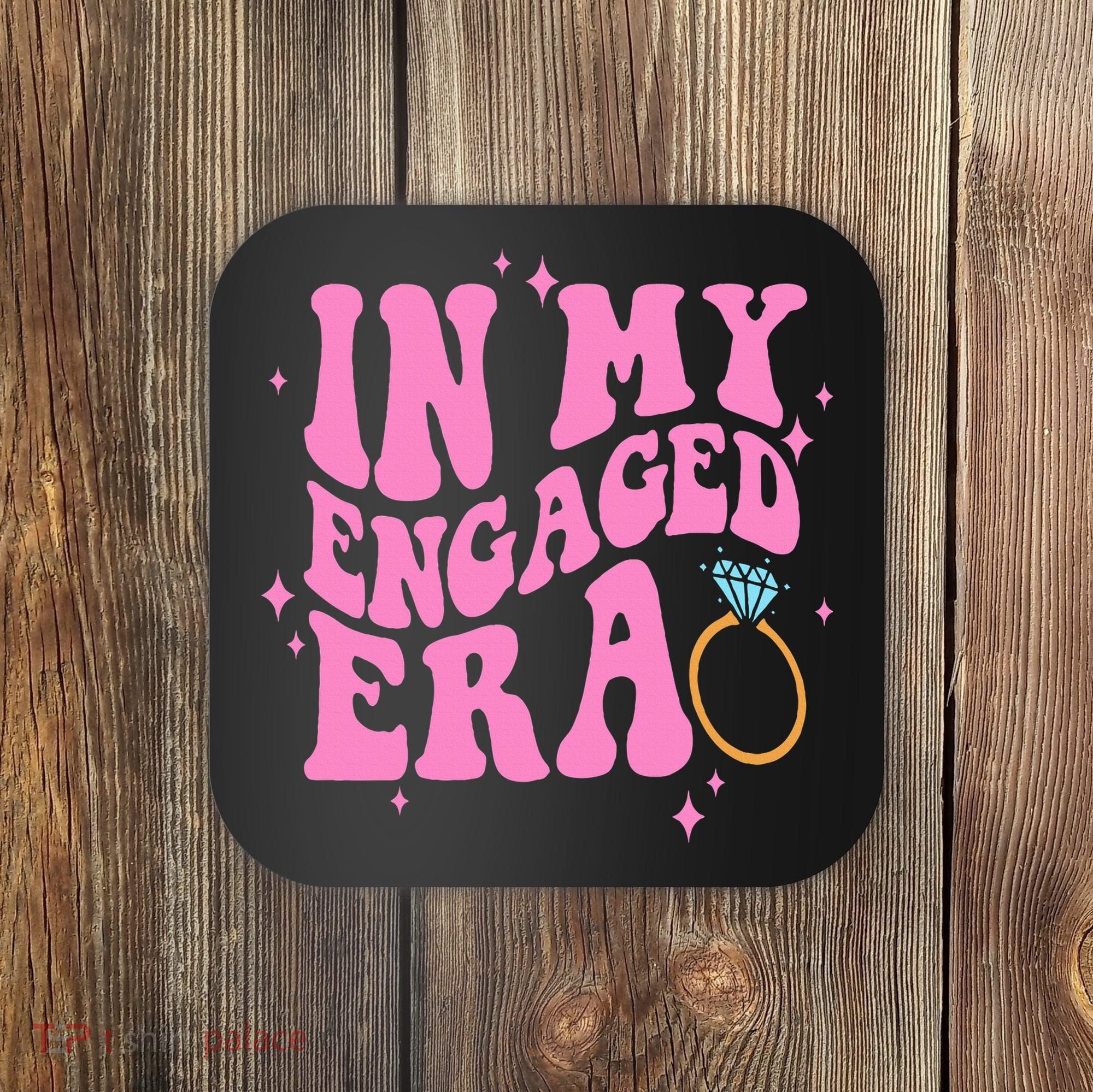 In My Engaged Era Groovy Bride Bachelorette Party Bridesmaid  Coaster