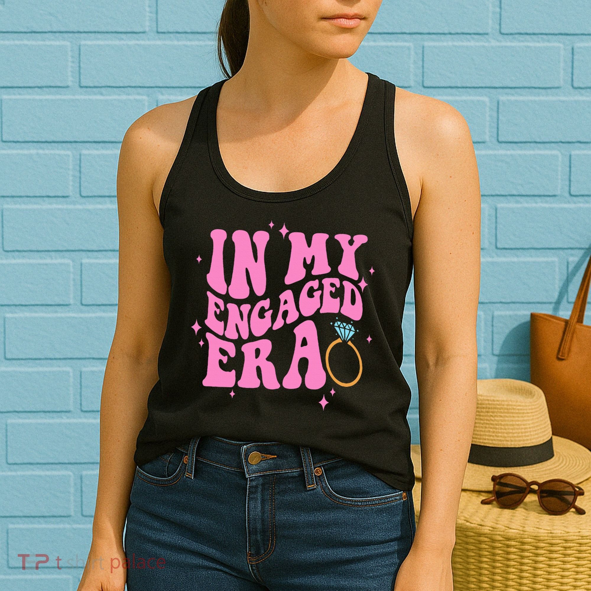 In My Engaged Era Groovy Bride Bachelorette Party Bridesmaid  Women's Tank Top