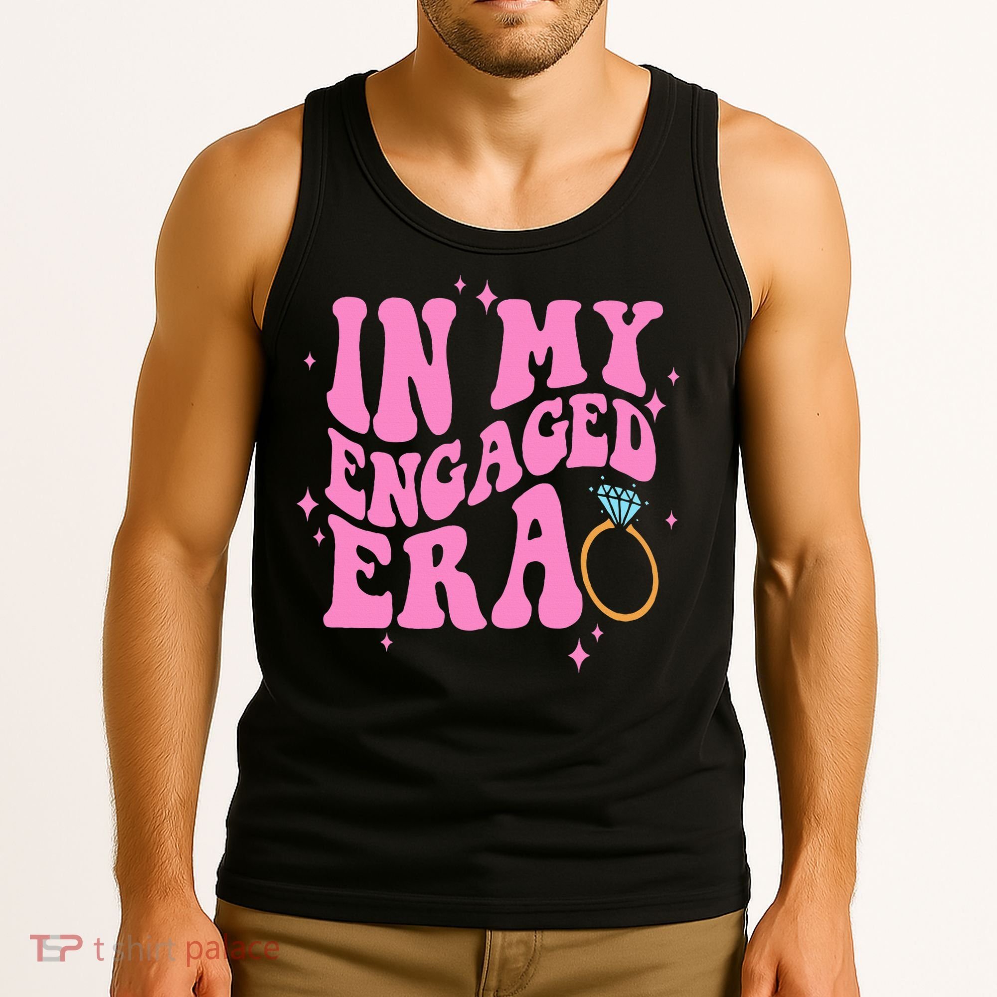 In My Engaged Era Groovy Bride Bachelorette Party Bridesmaid  Tank Top