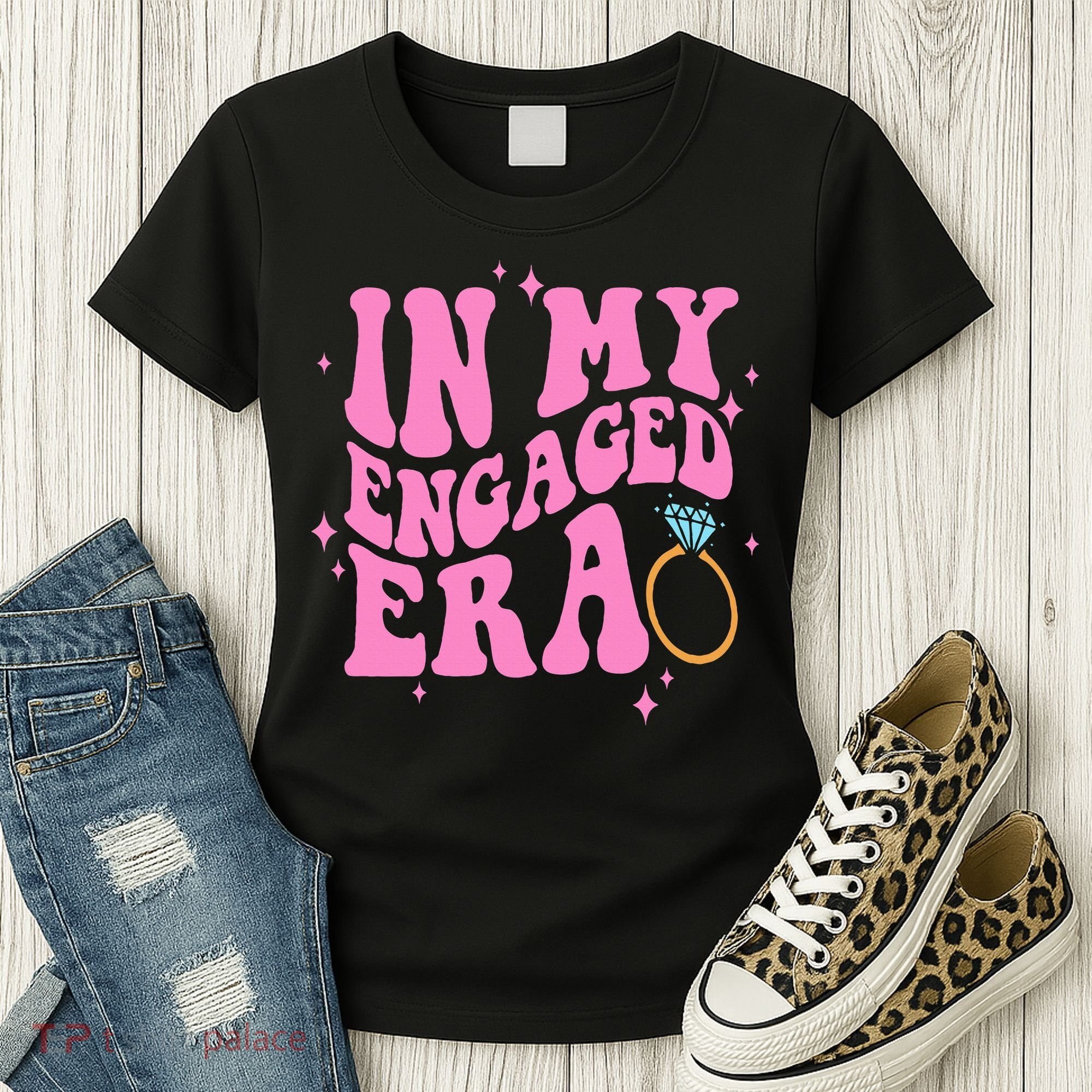 In My Engaged Era Groovy Bride Bachelorette Party Bridesmaid  Women's T-Shirt