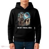 In My Feral Era Raccoon Kids Hoodie thumb 4