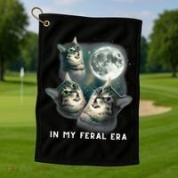 In My Feral Era Cat Golf Towel thumb 1