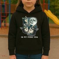 In My Feral Era Cat Kids Hoodie thumb 3