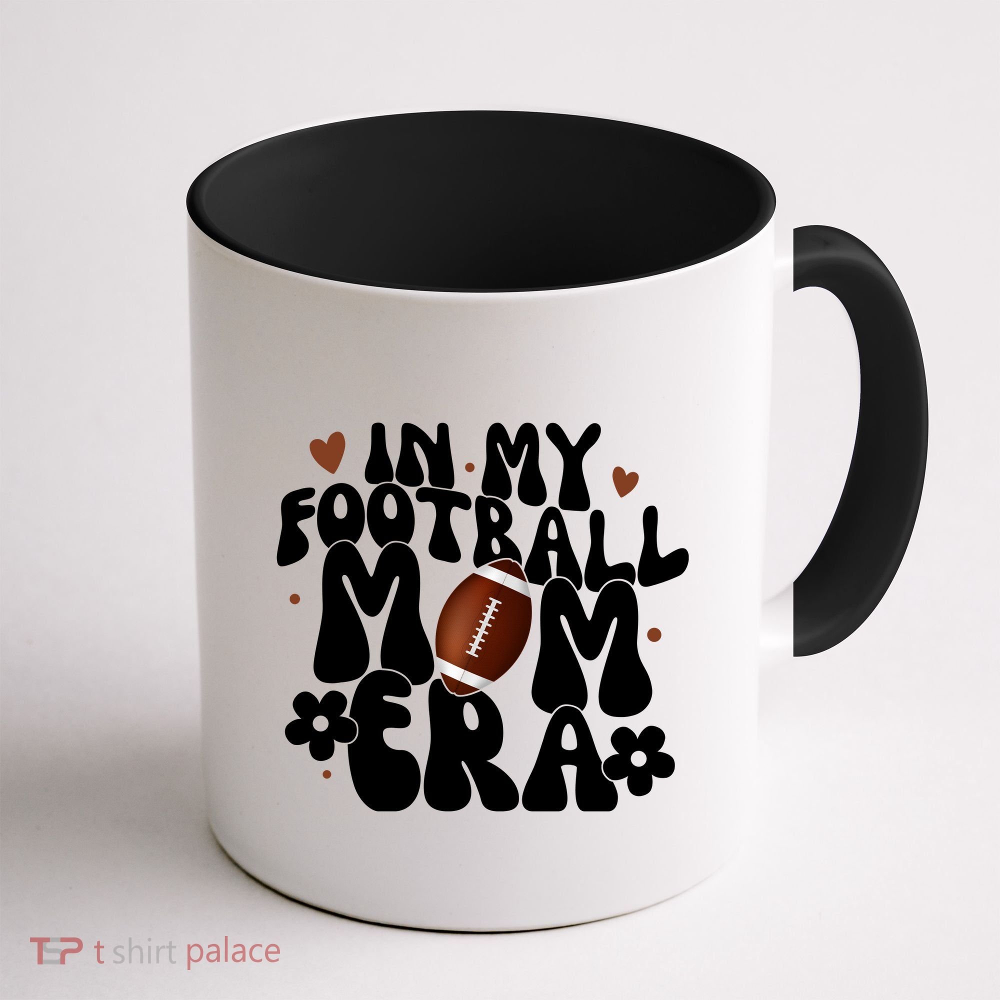 In My Football Mom Era Hearts Coffee Mug