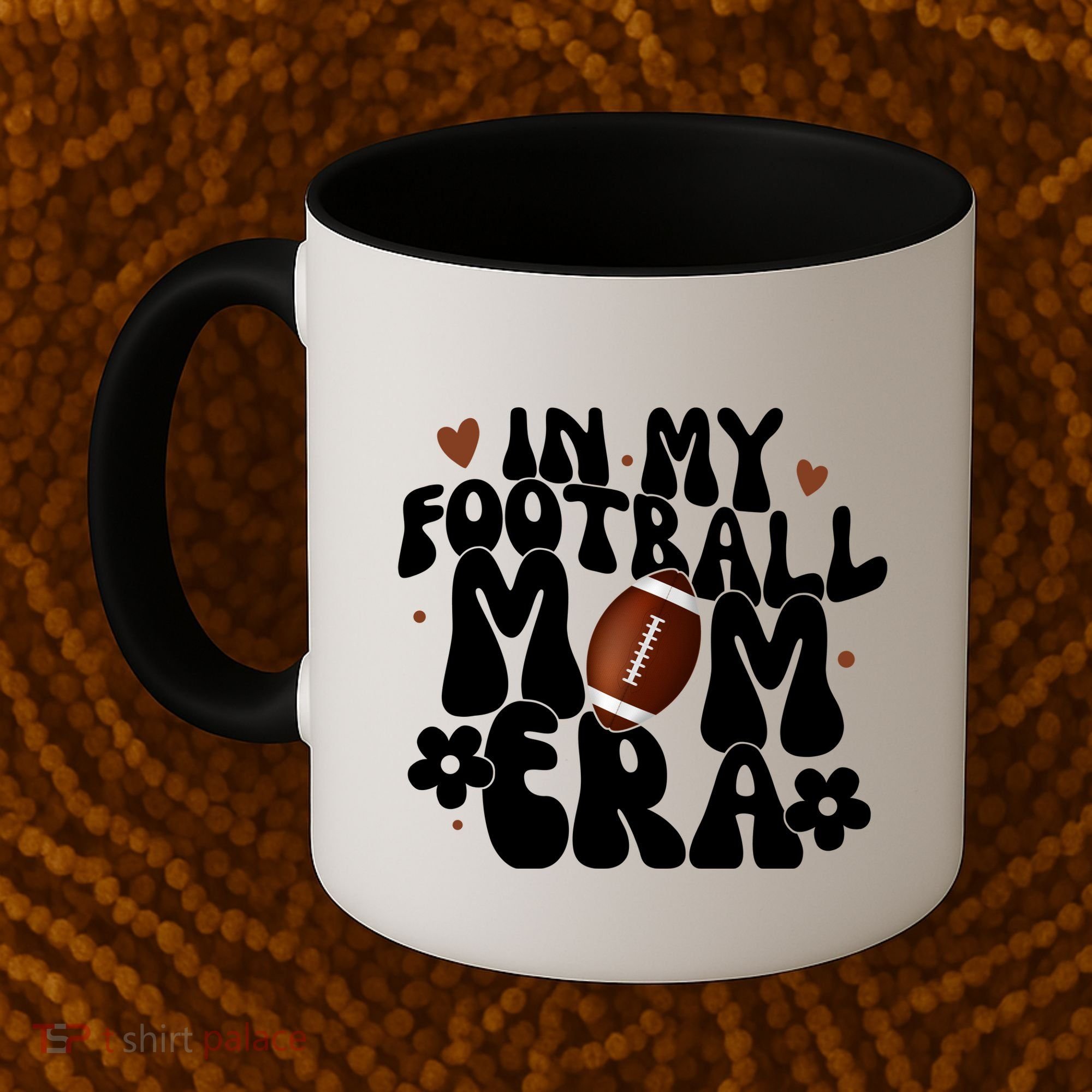 In My Football Mom Era Hearts Coffee Mug