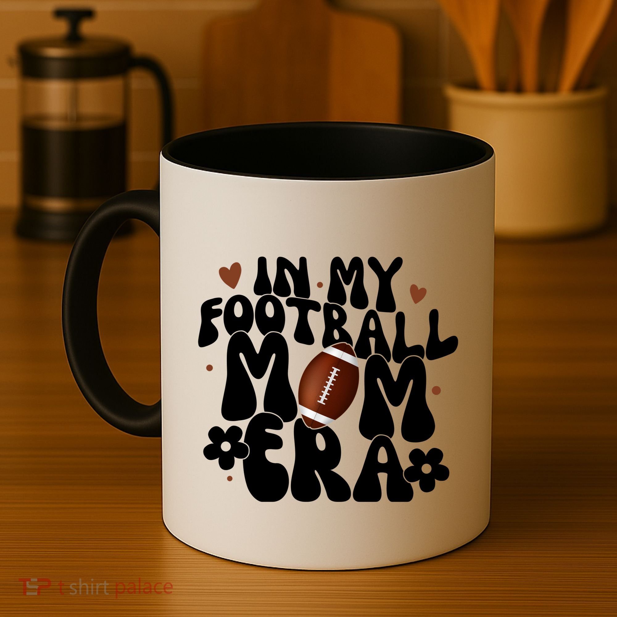 In My Football Mom Era Hearts Coffee Mug