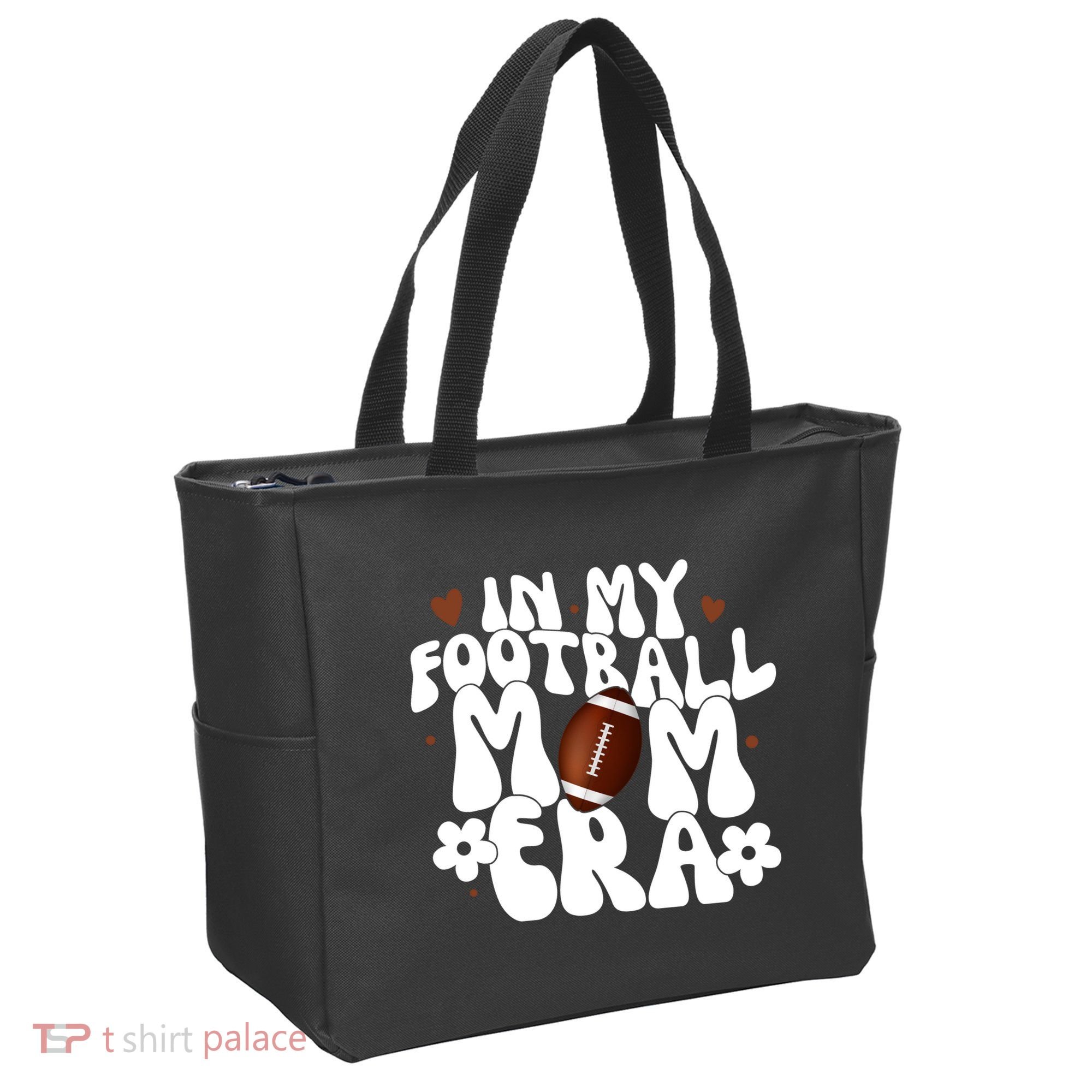 In My Football Mom Era Hearts Tote Bag