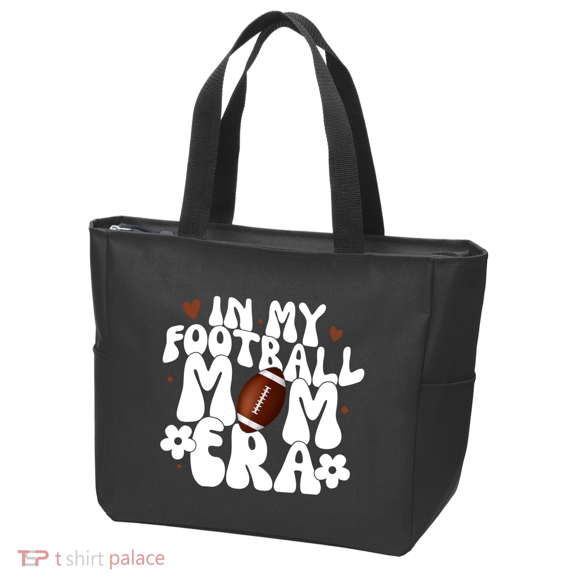 In My Football Mom Era Hearts Tote Bag