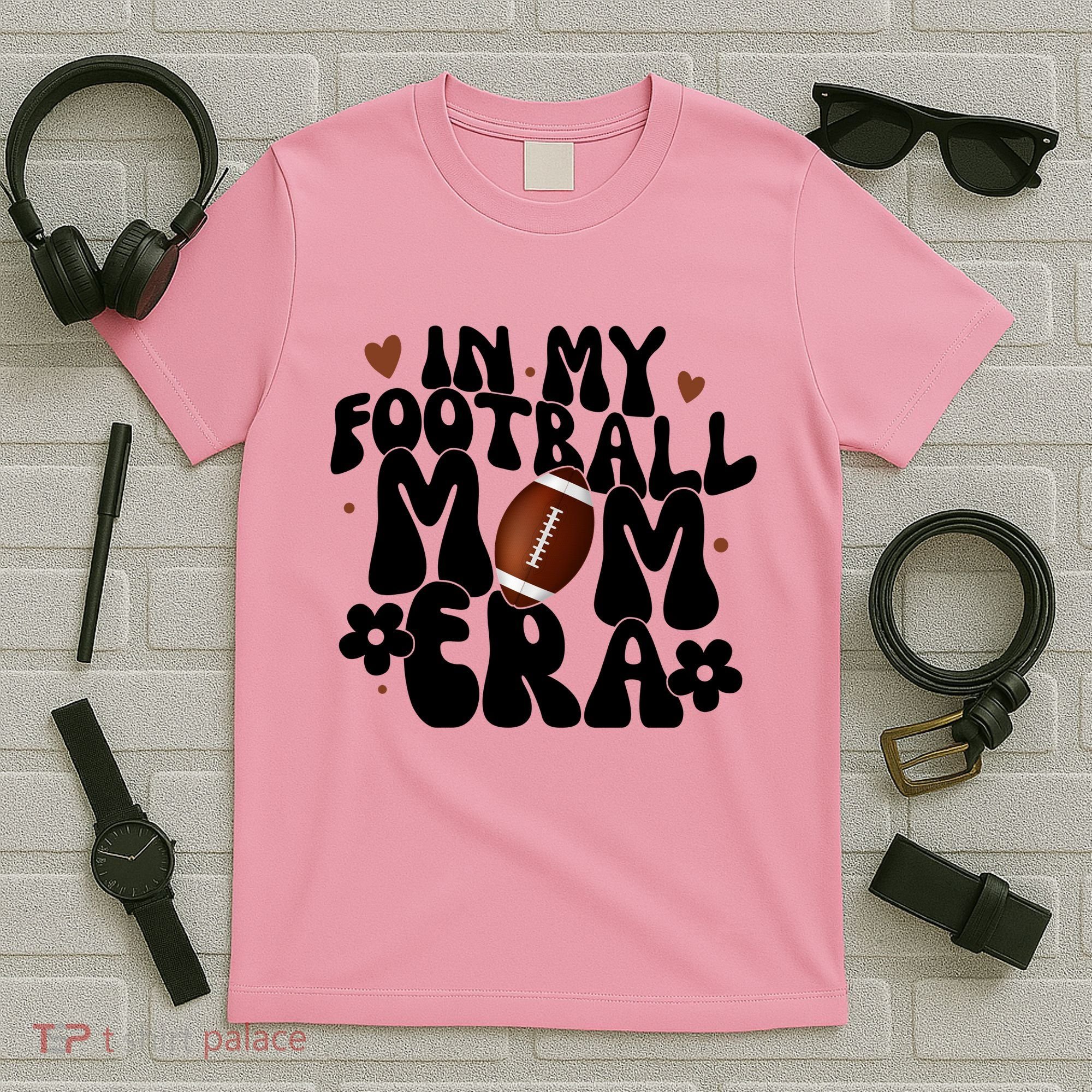 In My Football Mom Era Hearts T-Shirt