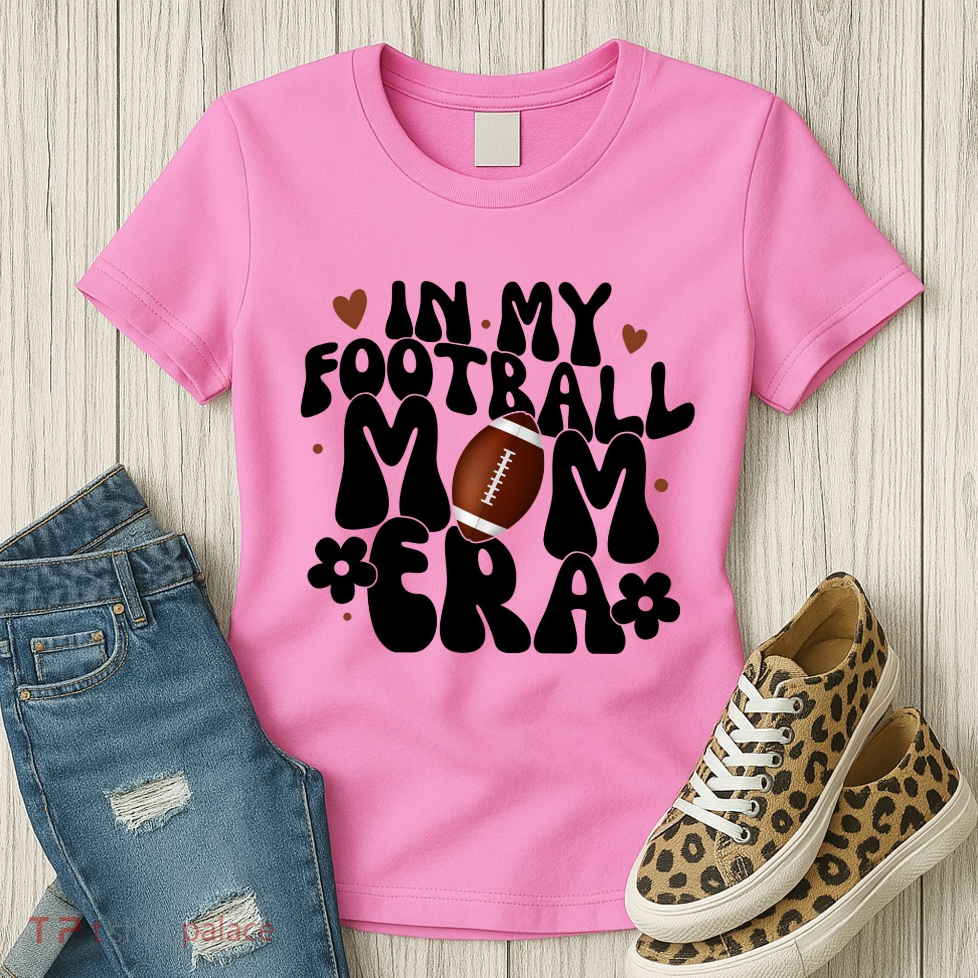 In My Football Mom Era Hearts Women's T-Shirt