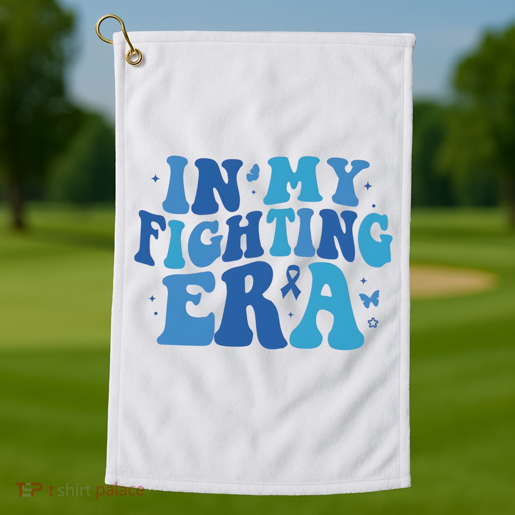In My Fighting Era Colon Cancer Warrior Golf Towel