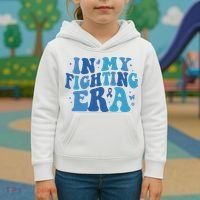In My Fighting Era Colon Cancer Warrior Kids Hoodie thumb 3
