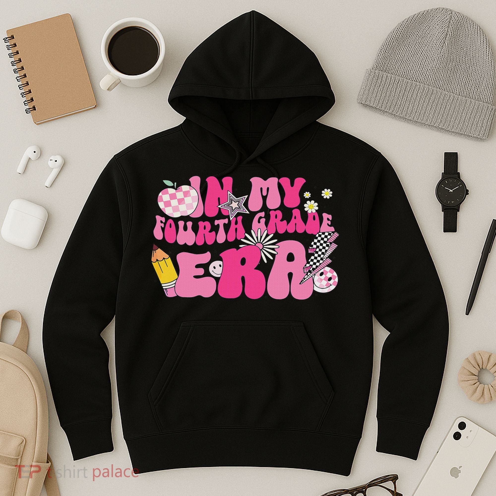 In My Fourth Grade Era Back To School 4th Grade Retro Groovy Hoodie