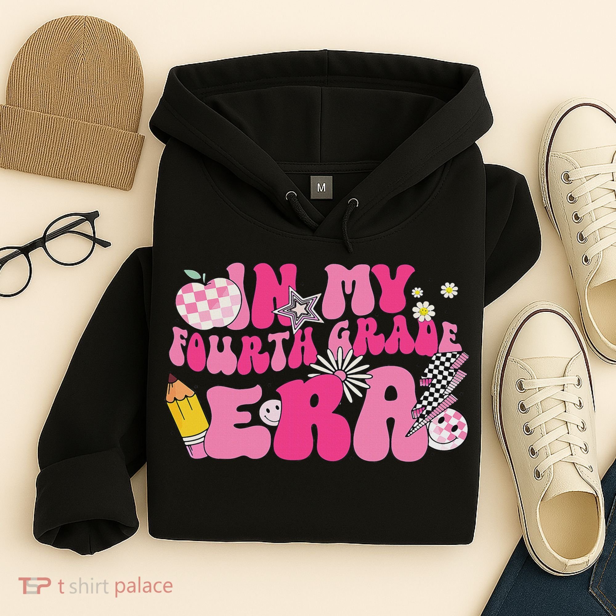 In My Fourth Grade Era Back To School 4th Grade Retro Groovy Hoodie