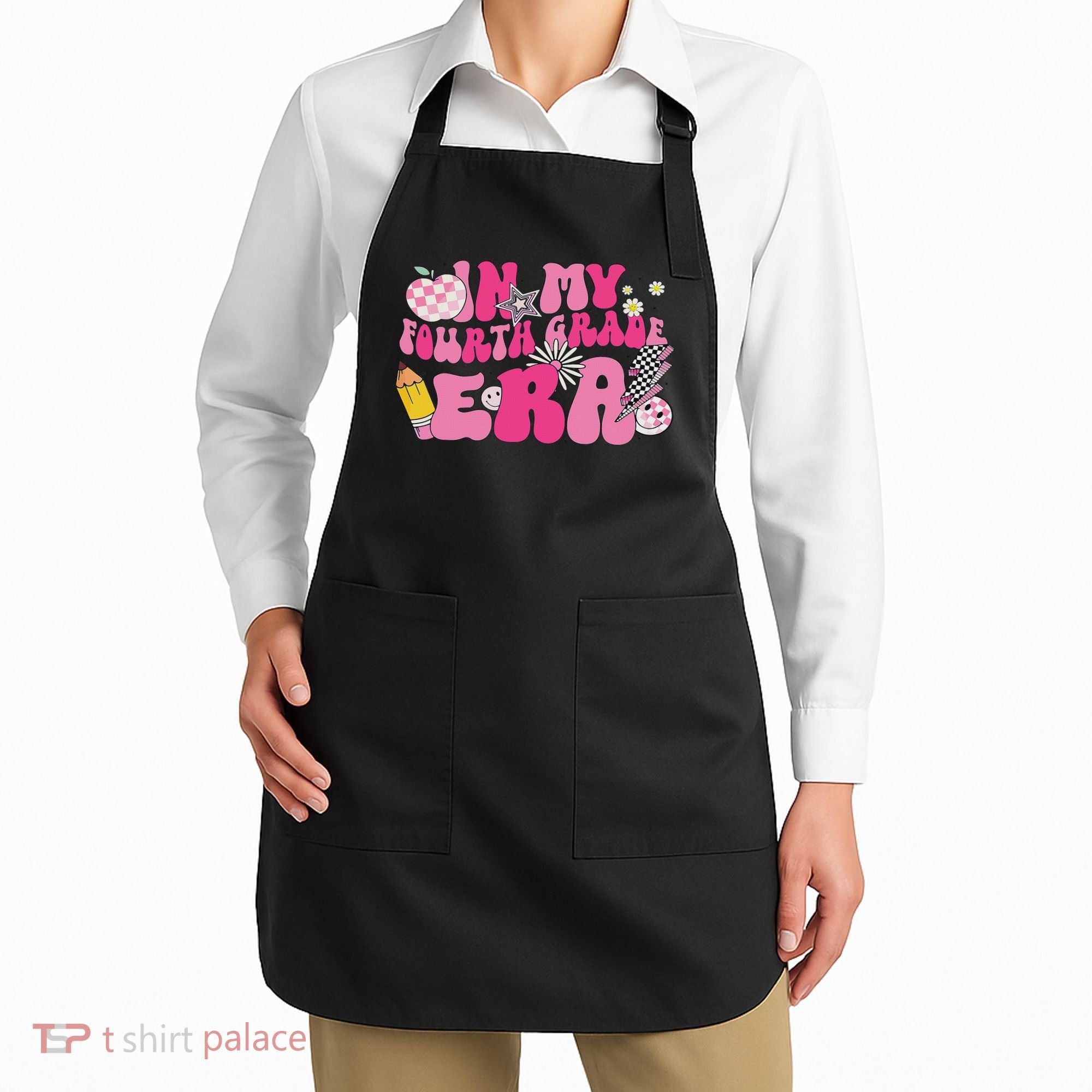 In My Fourth Grade Era Back To School 4th Grade Retro Groovy Apron