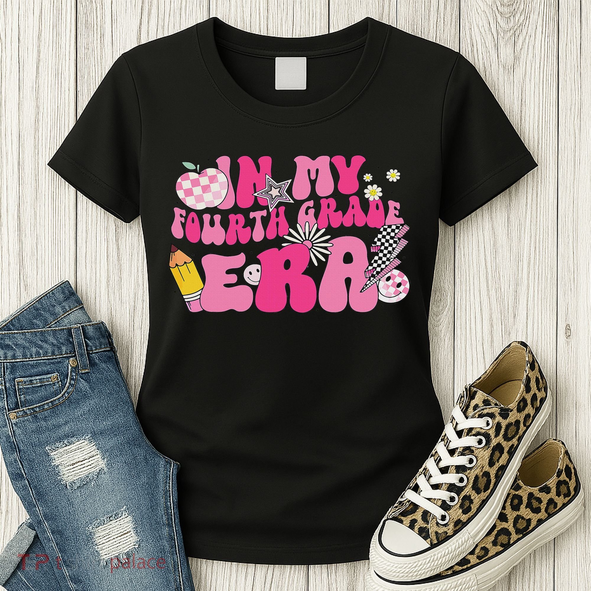 In My Fourth Grade Era Back To School 4th Grade Retro Groovy Women's T-Shirt