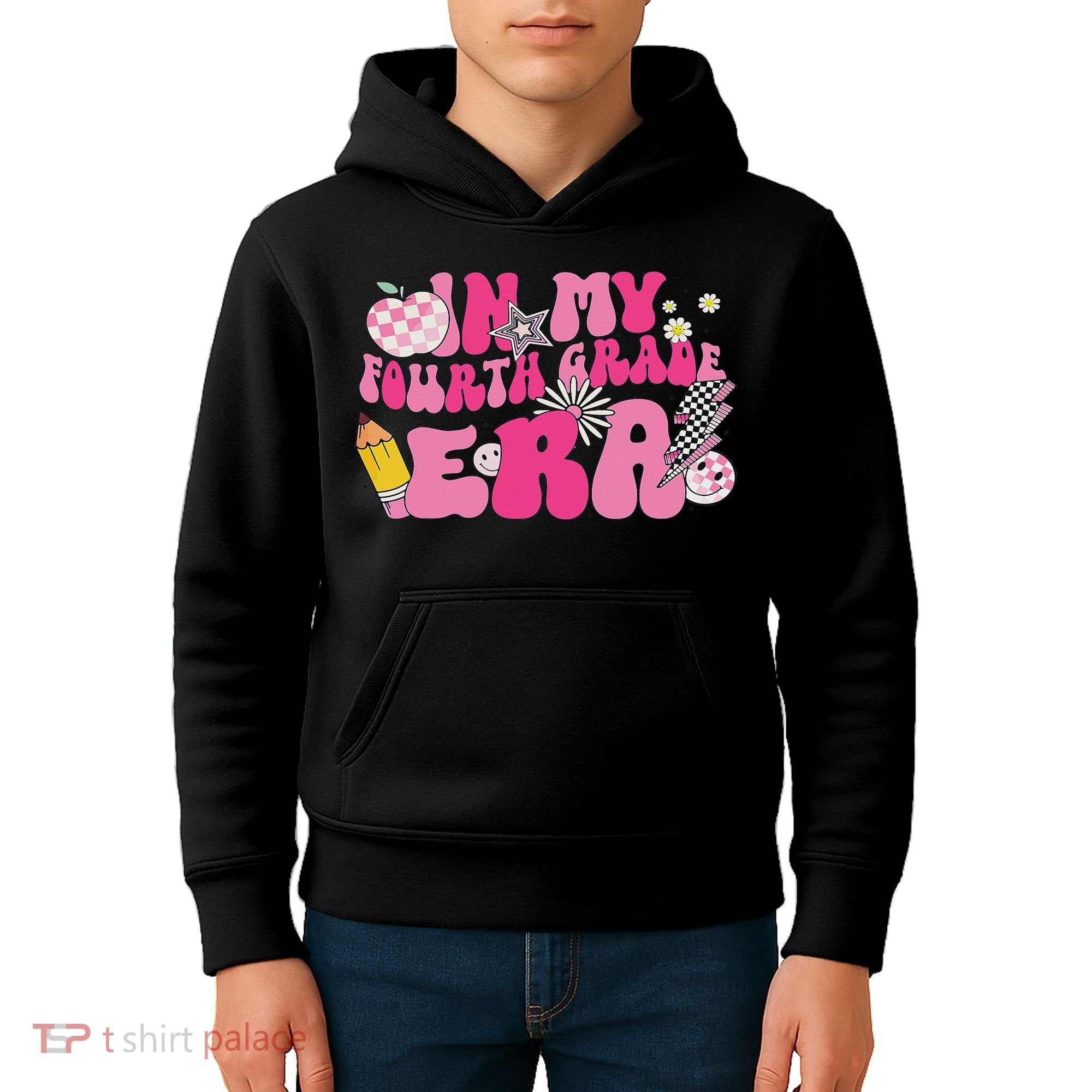 In My Fourth Grade Era Back To School 4th Grade Retro Groovy Kids Hoodie