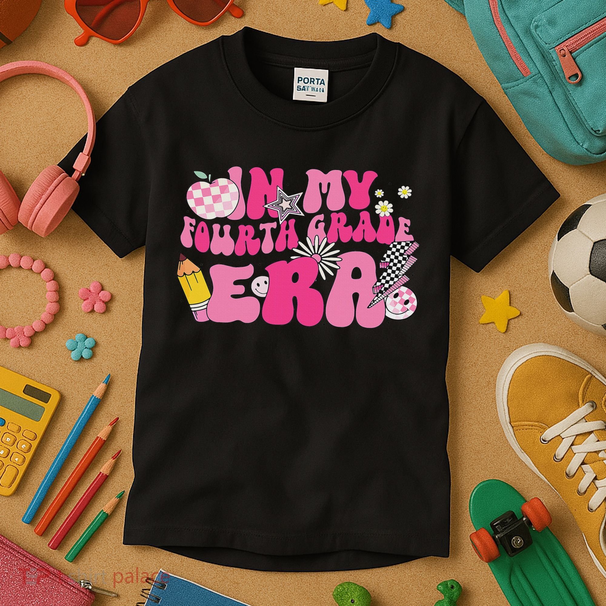 In My Fourth Grade Era Back To School 4th Grade Retro Groovy Kids T-Shirt