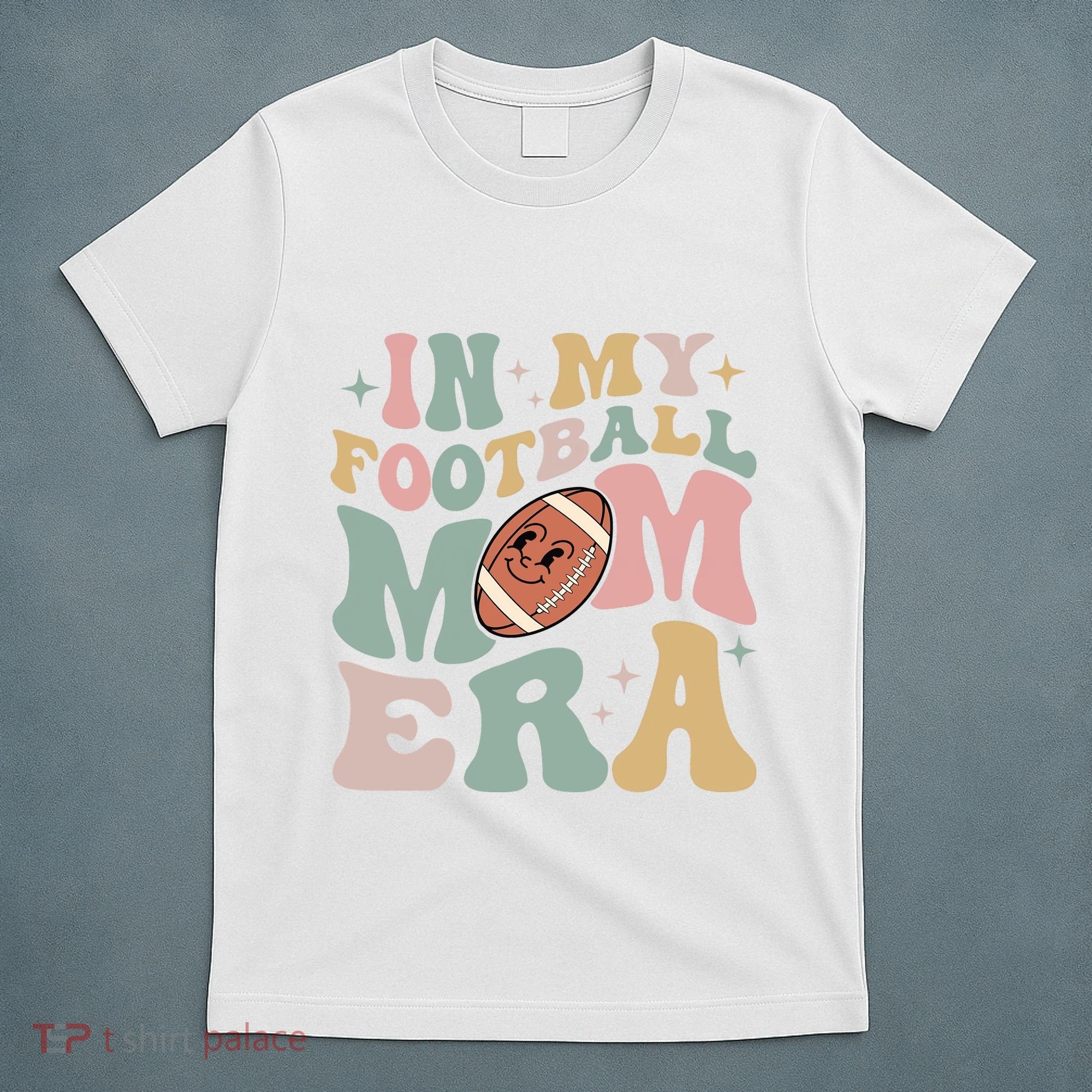 In My Football Mom Era Retro Groovy Football Mom T-Shirt