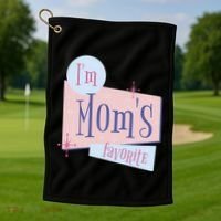 I'm Mom's Favorite Retro Golf Towel thumb 1