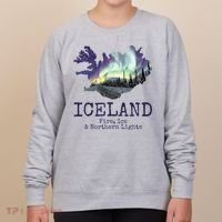 Iceland Map Fire Ice Northern Light Icelandic Souvenir Women's Sweatshirt thumb 0