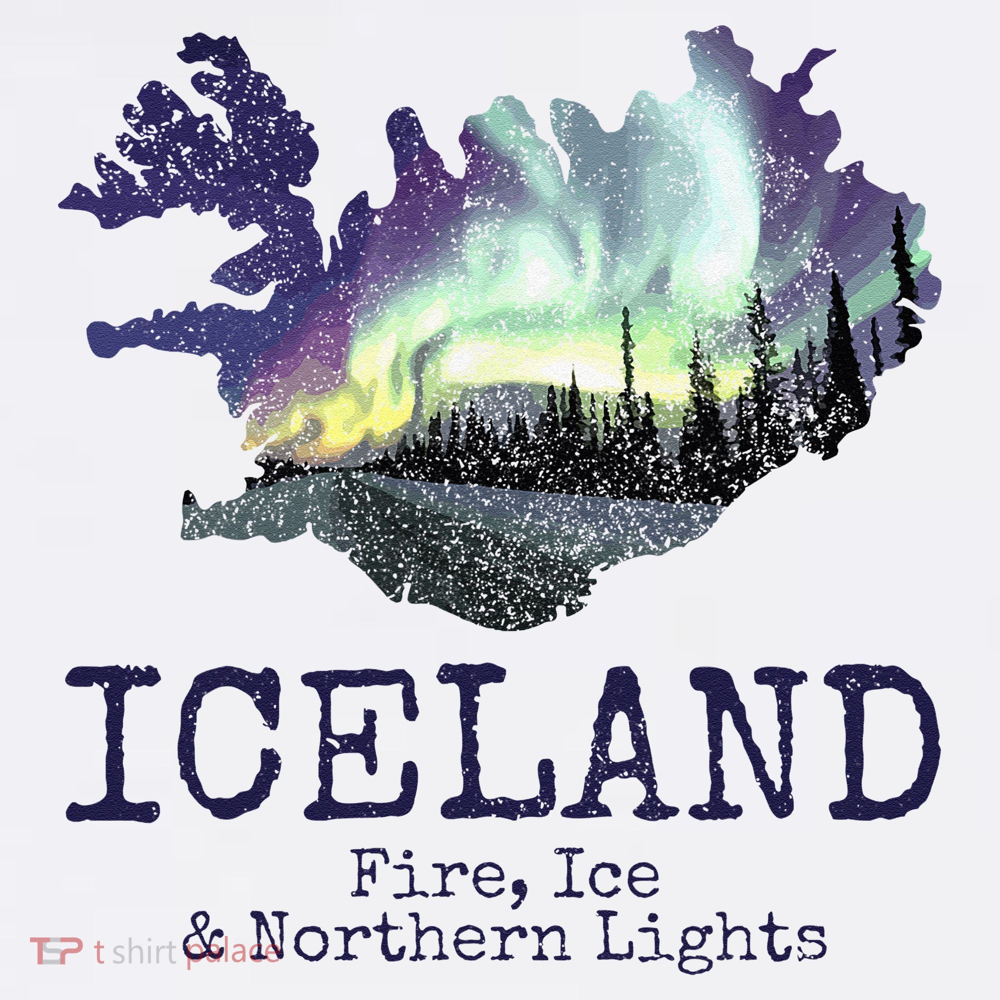 Iceland Map Fire Ice Northern Light Icelandic Souvenir USA-Made Doggie Bandana