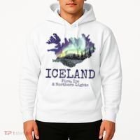 Iceland Map Fire Ice Northern Light Icelandic Souvenir Hoodie thumb 2