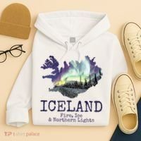 Iceland Map Fire Ice Northern Light Icelandic Souvenir Hoodie thumb 4