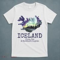 Iceland Map Fire Ice Northern Light Icelandic Souvenir T-Shirt thumb 5