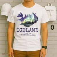 Iceland Map Fire Ice Northern Light Icelandic Souvenir T-Shirt thumb 6