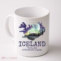 Iceland Map Fire Ice Northern Light Icelandic Souvenir Coffee Mug thumb 0
