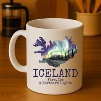 Iceland Map Fire Ice Northern Light Icelandic Souvenir Coffee Mug thumb 4