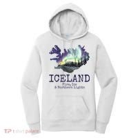 Iceland Map Fire Ice Northern Light Icelandic Souvenir Women's Hoodie thumb 0