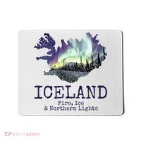 Iceland Map Fire Ice Northern Light Icelandic Souvenir Mousepad thumb 0
