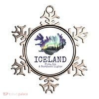 Iceland Map Fire Ice Northern Light Icelandic Souvenir Ornament thumb 0