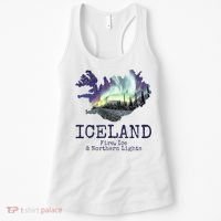 Iceland Map Fire Ice Northern Light Icelandic Souvenir Women's Tank Top thumb 0