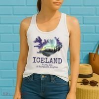 Iceland Map Fire Ice Northern Light Icelandic Souvenir Women's Tank Top thumb 2