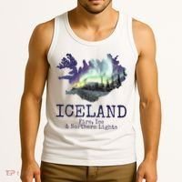 Iceland Map Fire Ice Northern Light Icelandic Souvenir Tank Top thumb 3