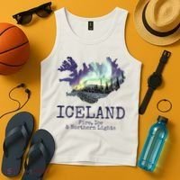 Iceland Map Fire Ice Northern Light Icelandic Souvenir Tank Top thumb 4