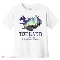 Iceland Map Fire Ice Northern Light Icelandic Souvenir Toddler T-Shirt thumb 0
