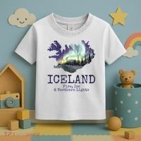 Iceland Map Fire Ice Northern Light Icelandic Souvenir Toddler T-Shirt thumb 3